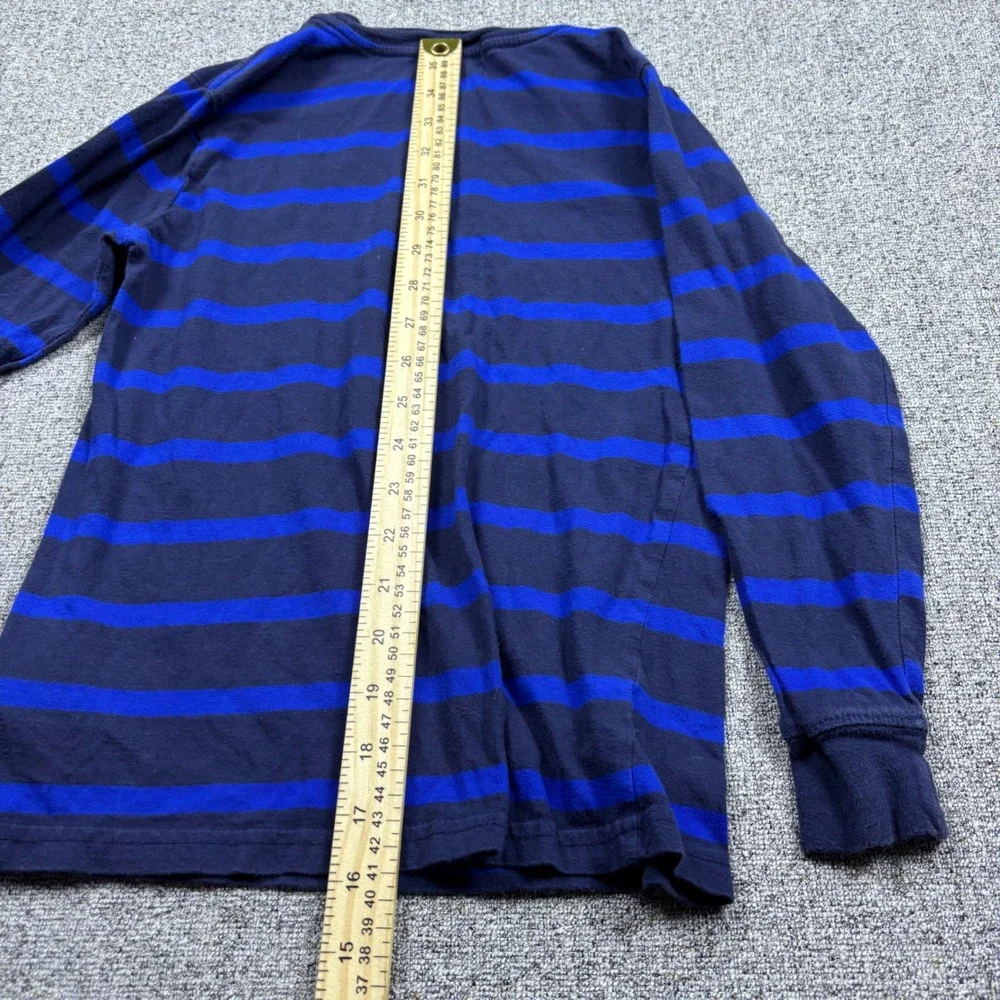Polo Ralph‎ Lauren Shirt Boys 7 Blue Striped Long Sleeve Pony Logo Tee
